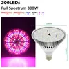 Luces de cultivo Bombilla de luz LED E27 Planta 200 LED Luz solar Espectro completo Flor de interior Vegetales Crecimiento de plántulas LampGrow