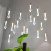 Hangende lampen trappenhuis kristalverlichting kroonluchter led strip bubble light moderne glans cristal druppel lange verlichtingpendant