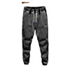 Jeans pour hommes été solide coton décontracté Baggy hommes Denim Joggers Streetwear Harem pantalon grande taille 6XL 7XL 8XL hommes