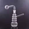 1 pçs forma espiral vidro bong cachimbo de água bubbler fumar cinza coletor braço perc com 14mm jiont downstem tubos queimador de óleo