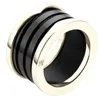 Designer Jewelry Luxury men women ring bulg 18K Gold Inlaid Ceramic Band Rings Fashion Accessories Couples Creative Designer Gifts