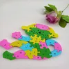 Sussidi didattici Del Bambino 3D Jigsaw Puzzle Animali di Legno 26 Lettere Inglesi Fai da Te Imparare L'inglese per Bambini Building Block Giocattoli Regali