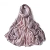 Lady Fashion Ombre Gradient Lace Floral Polyester Silky Scarf Autumn High Quality Tie-dyed Soft Shawls and Wraps Pashmina Hijab