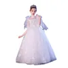 Neujahrsepailletten Blumenkleider für Hochzeit Lange weiße erste heilige Kommunion Kinder Prom Kleid Mädchen Festzugskleider 403