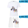 Camisetas masculinas moda 3d zebra crianças conjuntos de duas peças