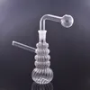 6 pulgadas Hookahs Bong de vidrio Pipas de agua para fumar Heady Mini Dab Rigs Pequeño burbujeador Vaso de precipitados Reciclaje Ashcatcher con tubo de quemador de aceite de vidrio masculino 1pcs