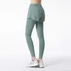 Tozluk Yoga Pantolon Sonbahar Kış Yeni Kadın Giysileri Sahte İki Parçalı Pantolon Fitness Spor Sıkı Çıplak Eğitim Dokuz Noktalı Pantolon Joggers Kızlar