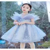 Girl's Dresses A-Line Flower Girl Beading Appliques Children's Dress Baby Gown For Formal PartyGirl's