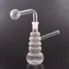 6inch Hookahs Glass Bong Smoking Water Pipes Heady Mini Dab Rigs Small Bubbler Beaker Recycle Ashcatcher with Male Glass Oil Burner Pipe 1pcs