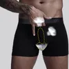 Sous-vêtements Sexy hommes Boxer pénis pochette U convexe renflement sous-vêtement coton respirant sous-vêtements balles séparées anneau gay culottes troncs A5Under