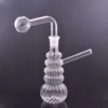 1 pçs forma espiral vidro bong cachimbo de água bubbler fumar cinza coletor braço perc com 14mm jiont downstem tubos queimador de óleo