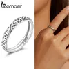 Bamoer Vintage 925 Sterling Silver Motif En Relief Bague pour Femmes Simple Fine Jewelry Marque De Luxe Cadeau