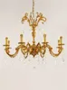 Lámparas colgantes, candelabro de cristal de cobre de estilo europeo, lámpara colgante Retro francesa para sala de estar, comedor, dormitorio, estudio, escalera, Villa