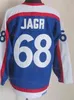 Hommes Hockey Vintage 68 Jaromir Jagr Maillot Rétro Pour Les Fans De Sport Maison Noir Blanc Bleu Jaune Rouge Broderie Et Couture Respirant À