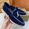 LORO Low Tops OpenWalk Women Casual Shoes Men Suede Calf Skin Muller shoe Brand classic Walking Flats Luxury Designer Summer Charms Walk Piping Moccasins Loafers
