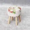 Miniature furniture for doll house model round bar stool Kitchen living room fabric stool 1222899