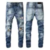 Mens Designer Jeans Star High Elastics Creaded Slive Slim Fit Potorcycle Biker Denim for Men S Black Pants 2022 عالية الجودة