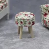 Miniature furniture for doll house model round bar stool Kitchen living room fabric stool 1222899