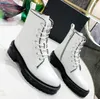 Designer Women Boots Glossy Leather Re-Nylon Boot Martin Boots Brand Girls Boys Rubber Booties Fashion Comfortable Lace-Up Shoes 35-41