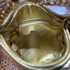 مصمم الذهب راينستون حقيبة عشاء فوار تلقاه يدوية الحفر حقيبة يد مشرقة مقبض مقبض مقبض الماس.