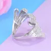 Anelli di nozze 2022 donne squisite dito per Dubai Nigeriano nuziale dichiarazione di fidanzamento Cubic Zirconia Circle Ring PartyWedding