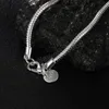 925 Sterling Silver 16/18/20/22/24 بوصة 3 مم قلادة سلسلة الأفعى للنساء