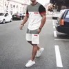 Men's Tracksuits Summer Solid Color Men Set O-Neck Fitness Sportwear Short Sleeve Street Vintage Casual 2 Piece Oversized TracksuitMen's