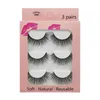 Faux Cils Épais Multicouches 3 Paires Ensemble Doux Vif Réutilisable Fait À La Main Faux Cils Bouclés Cils À Bande Complète Avec Un Bel Emballage Rose Facile à Porter DHL