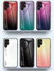 Gradient färg härdad glasskal mjuk ram telefon baksida för samsung galax s23ultra s22 s21plus s20 a22 iphone15 14 pro max 13 12 11 8 plus xs xr