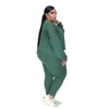 Dames plus size tracksuits vrouwen sets tracksuit kleding casual losse lange mouw crop top broek leggings bijpassende pak groothandel dropwome