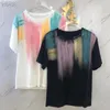 T-shirt da donna Runway Fashion T-shirt da donna 2022 Arrivo estivo Stampa dipinta a mano T-shirt da donna casual bianca / neraDa donna