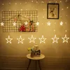 Remsor 3,5 m Fairy Star LED Curtain String Lights Garland för hembröllopsfest Holiday Decoration Indoor 220V EU Plugged