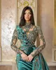 Plus Size Arabic Aso Ebi Hunter Green Mermaid Prom Dresses Beaded Crystals Lace Evening Formal Party Second Reception Birthday Engagement Gowns Dress 0818