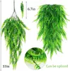 80 cm Persian Fern feuilles vigne décoration suspendue suspendue plante artificielle en plastique feuille d'herbe de mariage de mariage de fête de fêtard balcon décoration