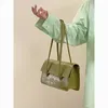 Sacs de soirée Casual Quotidien Sac à bandoulière Femme Style français Dames Mode Vert Sac A Main Femme Vintage Flap Hasp Square Bolso MujerEvening