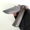 Limited Custom Version Chaves Redencion 228 Folding Knife Real Damascus Blade Personalized Titanium Handle Pocket EDC Strong Outdoor Tactical Camping Tools
