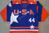 USA Movie 96 Charlie Conway 21 Dean Portman 44 Fulton Reed Ice Hockey Jerseys Sports Blue Stitched