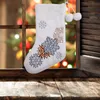 Noel Süslemeleri Beyaz Çorap Yün Top Nakış Kar Tanesi Kar Tanesi Ağaç Asma Süsler Kolye Çocuk Tatil Hediye Bachristmas