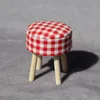 Miniaturowe meble do modelu domowego dla lalek okrągły stołek kuchenny kuchnia salon stołek 1222899