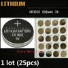 25pcs 1 lot CR3032 3V lithium li ion button cell battery CR 3032 3 Volt li-ion coin batteries 225o