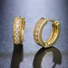 Hoop Huggie Super Mini Cute Little Fata Orecchini Fashion Yellow Gold Color Cubic Zircon Hoops Orecchini per ragazze Donne In WeddingHoop