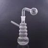 6 tums vattenpipor Glas Bong Rökvattenpipor Heady Mini Dab Rigs Liten Bubbler Beaker Recycle Ashcatcher med Oljebrännarrör av hanglas 1st