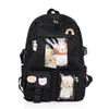 School Bags Black Backpack For Women Large Teenage Girl Preppy Style Toy Bear Book Back Bag Oxford Female Rucksack MochilaSchool