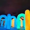 Party Decoration Colorful Changing LED Inflatable U Shaped Arch Door Wedding Christmas Stage Celebration Layout Rainbow Gate