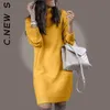 Casual Dresses C. S Knitted Sweater Sexy Women Korean Club Party Slim Elegant Outfits Jumper Simple Woman Sweaters Vestidos DressCasual