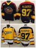 Erie Otters Edmonton 97 Connor McDavid College Jersey Men Hockey Premier Ohl med Coa Team Color Black Away Yellow Quality