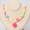 6 Styles kids Jewelry necklace accessory Multi beads Flower Dinosaur pendant necklace Girl Birthday gift