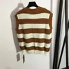 Kvinnors tröjor Designer Wool Knit Sweater Tee Tops With Letter Brodery Girls Short Brand Milan Runway Crop Top T-shirt kläder High End Stretch Pullover Vest VMF