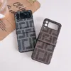 Cell Phone Cases Luxury F Letter for Samsung Z Flip 3 4 5 Fiber Skin Case Flip3 Flip4 Fold Cover iPhone 1