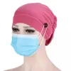 Ramadan Muslim Fashion Bouffant Hijab Caps con bottoni Unisex fascia elastica Turbante Bonnet per le donne pronto da indossare